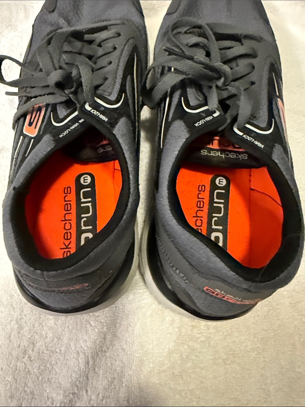 Skechers Men's Charcoal Gray Athletic Sneakers with Orange Insole Accents - Picture 3 of 6